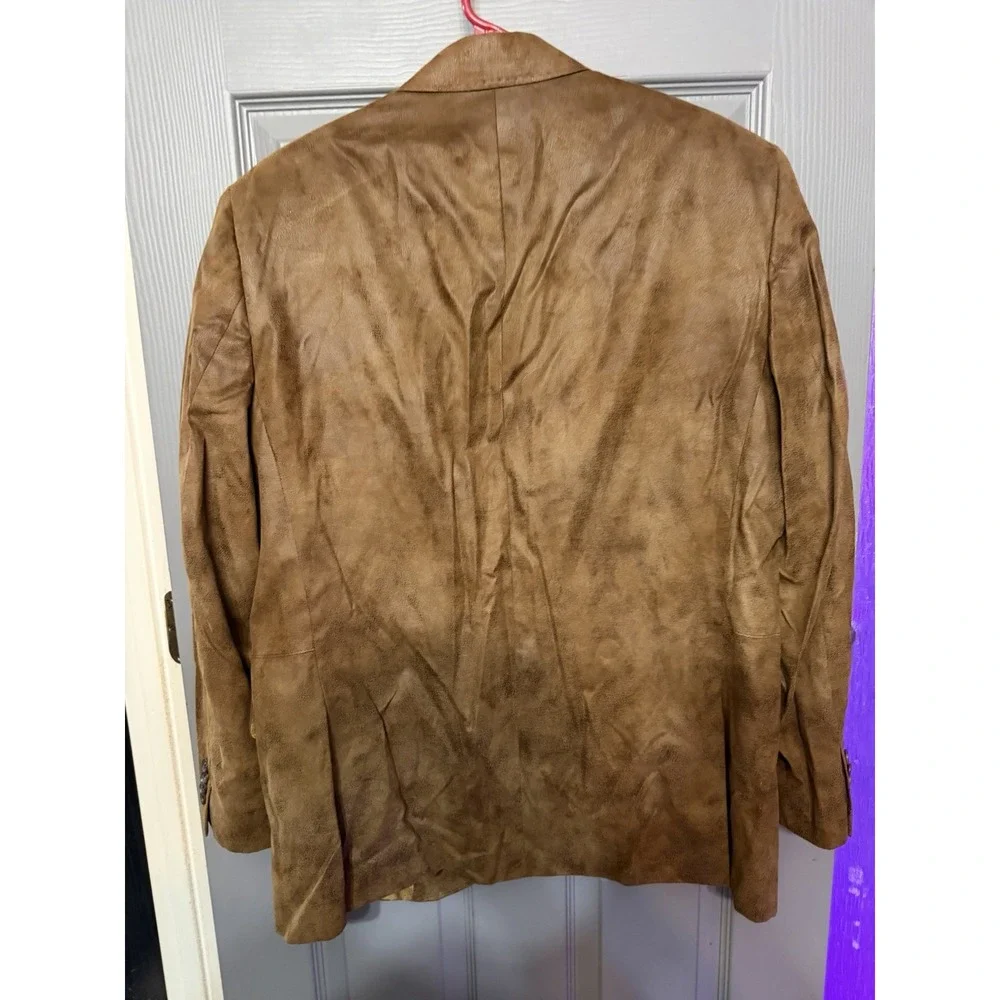Cremieux Mens Two Button Sport Coat Micro Suede Polyester Brown Size 42R